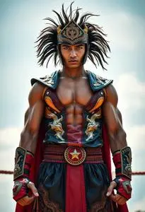 Muay Thai Warrior Superhero face swap