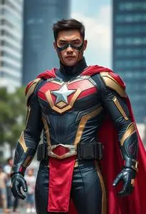 Park Seo Joon Captain Superhero face swap