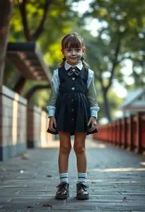 Child Crossdresser Schoolgirl Outfit face swap