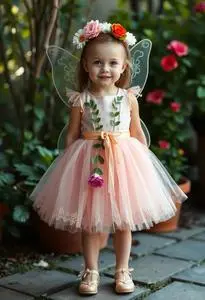 Child Garden Fairy Costume Girl Face Swap Buy Stock Photo
