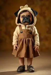 Child Pug Costume Toddler face swap