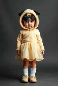 Child Pug Costume Toddler face swap