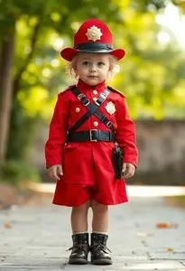 Child Rcmp Toddler Canadian Mountie Costume face swap