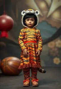 Child Tiger Outfit Fancy Dress face swap