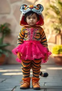 Child Tiger Outfit Fancy Dress face swap