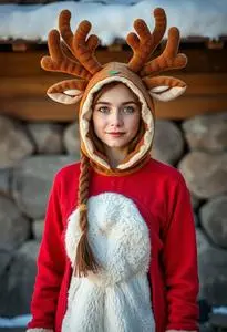 Clarice Reindeer Costume face swap