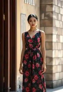 Lola Floral Print Dress face swap