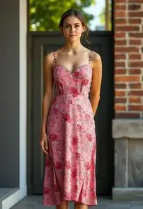 Lillian Sweetheart Midi Dress face swap