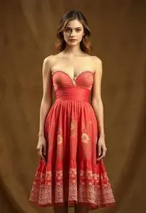 Lillian Sweetheart Midi Dress face swap
