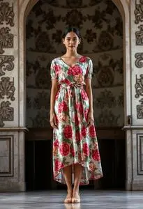 Lola Floral Print Dress face swap