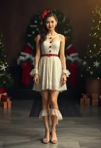 Lovely Christmas Dress face swap