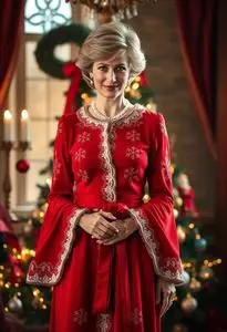 Diana Red Dress Christmas Face Swap