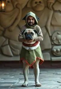 Pug Elf Costume face swap