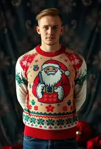 Santa Tattoo Sweater face swap