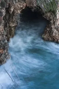 Sea Wave Cave Blue Kennedy Cliff phone wallpaper