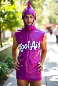Purple Kool Aid Costume face swap