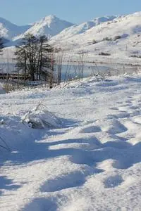 Scotland Loch Snow Landscape Lake phone wallpaper