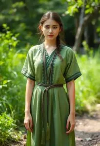 Green Elven Dress face swap