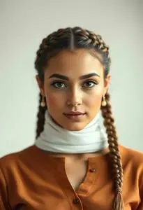 Lovely Braid Hairstyle face swap