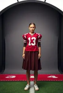 Football Costume Female Face Swap
