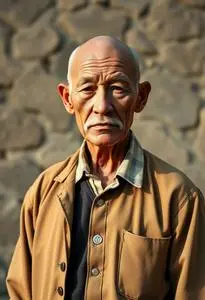 Bald Old Man Costume face swap