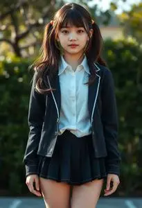 Crossdresser Schoolgirl Outfit face swap