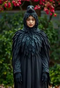 Crow Costume Female face swap