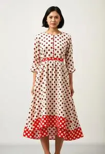 white christmas dresses Darling 1950's Polka Dot Cotton Dress By Kay Whitney / Waist 28 – Xtabay  Vintage