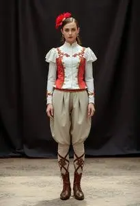 Female Circus Acrobat Costume face swap