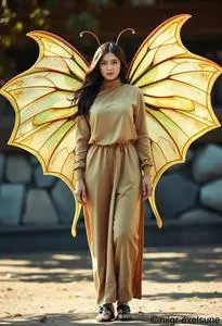 Luna Moth Wings Costume face swap