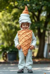 Kid Ice Cream Cone Costume face swap