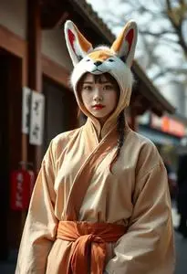 Kitsune Cosplay Costume face swap