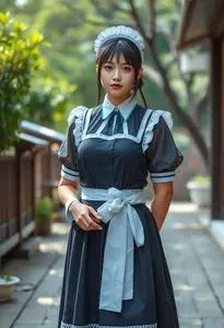 Misaki Maid Costume face swap