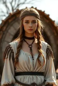 Woman Viking Cosplay Fancy Dress face swap