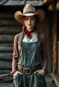 Western Authentic Brothel Babe Costume face swap