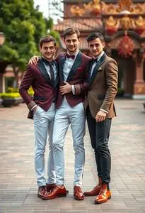 Funny Trio Male Costume face swap