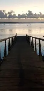 Pier Dock Sea Ocean Sunset phone wallpaper
