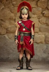 Kid Roman Warrior Costume face swap