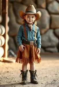 Cowboy Child Outfit face swap