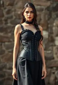 Alivila Fashion Woman Steel Boned Retro Goth Steampunk Corset face swap