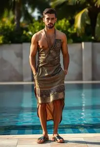 open lace back dress Male Romper