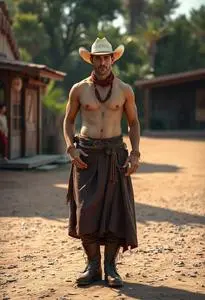 Shirtless Cowboy Costume face swap