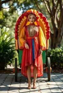 Rainbow Wagon Costume Cover face swap