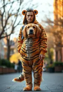 Golden Retriever Tiger Costume face swap