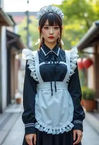 Misaki Maid Costume face swap