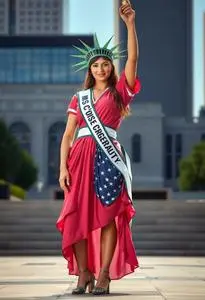 Miss Congeniality Statue Liberty Dress Costume face swap