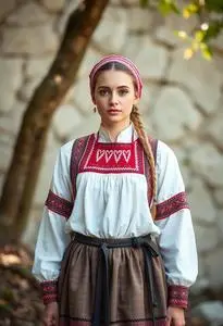 Lithuanian Folk Costume face swap