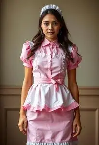 Pink French Maid Outfit face swap