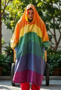 Rainbow Wagon Costume Cover face swap