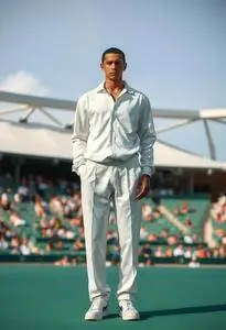 Wimbledon White Outfit face swap